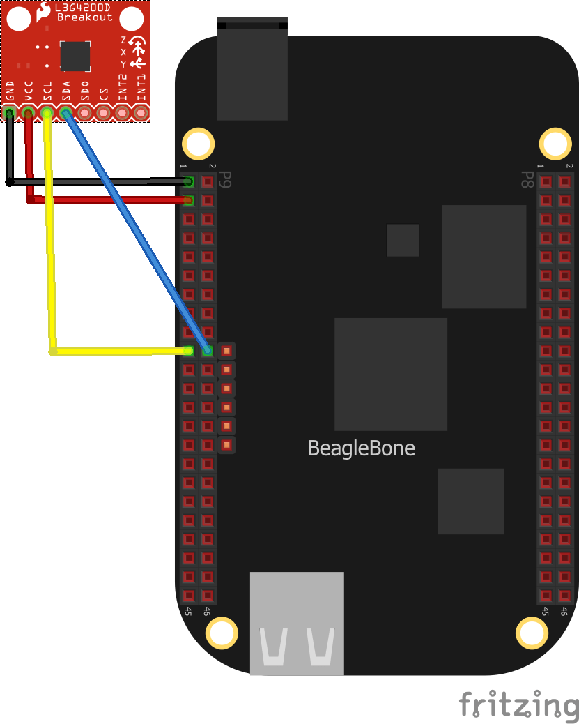 beaglebone and L3G4200D layout