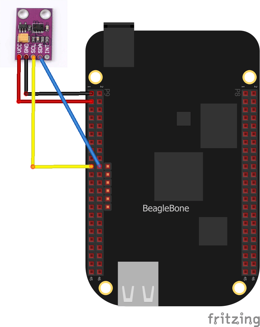 beaglebone and TMD2771 layout