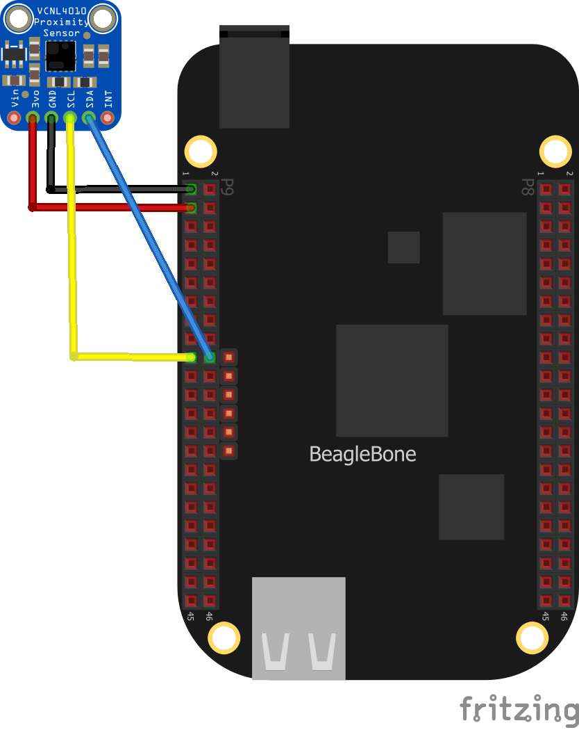 beaglebone and vcnl4010 layout