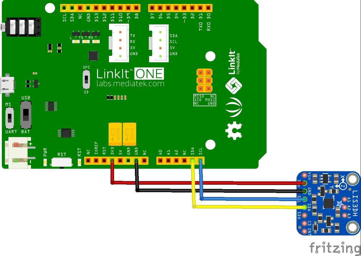 linkit and LIS3DSH layout