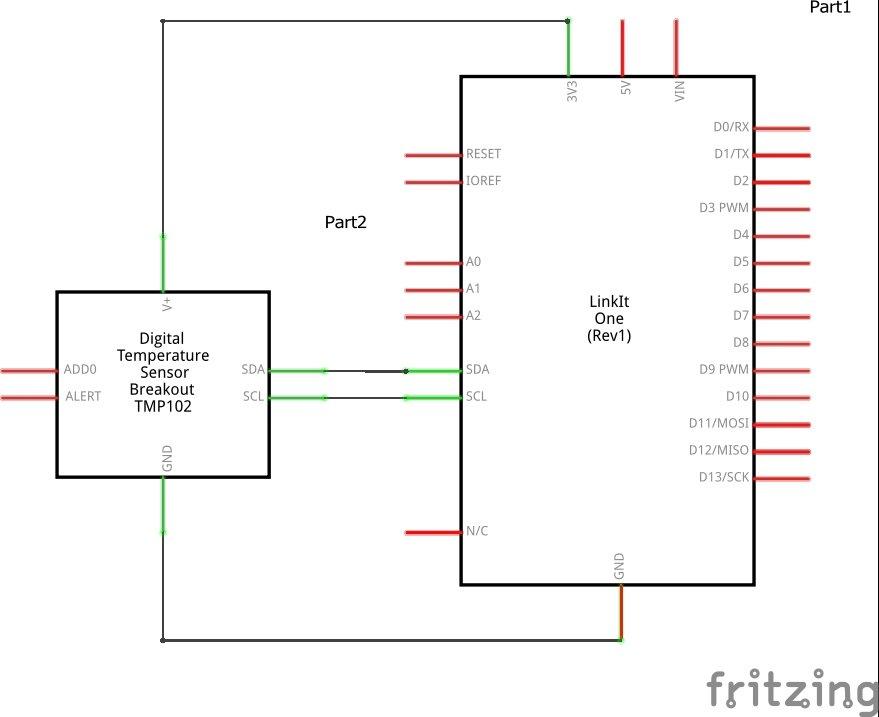 linkit and tmp102 schematic